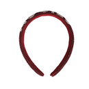 Capri Designs Maroon with White Aggies Beaded Headband