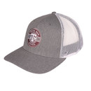 '47 Brand Texas A&M Aggies gray and white mesh trucker hat with circular Texas A&M Aggies logo patch on the front