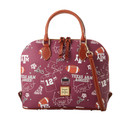 Dooney & Bourke Texas A&M Aggies maroon handbag with all over Aggies and football themed print