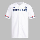 Adidas Replica Red, White and Blue Full Button Baseball Jersey