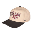 '47 Brand Texas A&M Aggies tan and brown adjustable cap with Texas A&M embroidered text
