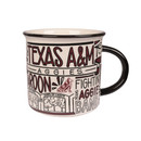 Glory Haus Texas A&M Aggies 18 oz ceramic mug with illustrated Texas A&M and Aggies design