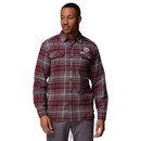 Columbia Men's Maroon Plaid Flare Gun Long Sleeve Flannel Shirt