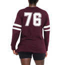 chicka-d Women's Maroon Varsity Long Sleeve Shirt