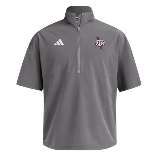 Adidas Texas A&M Aggies gray short sleeve 1/4 zip jacket