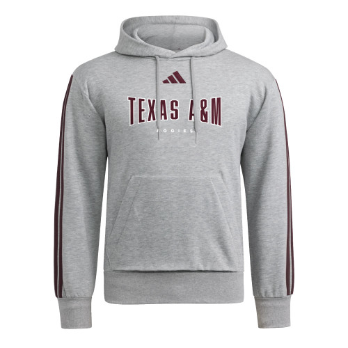 Adidas Texas A&M Aggies gray hoodie with Texas A&M text