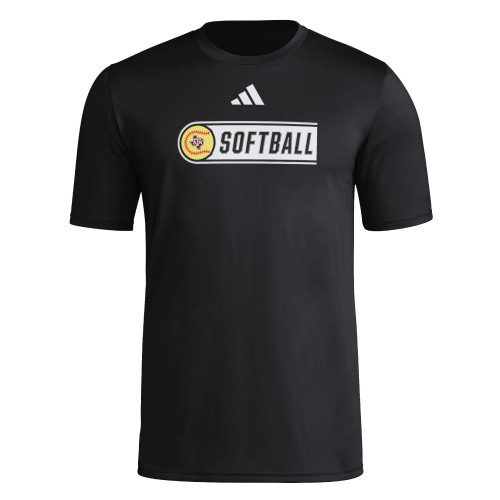 Adidas Texas A&M Aggies black t-shirt with softball text and logo