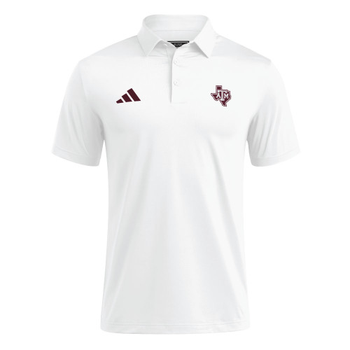 Adidas Texas A&M Aggies white polo shirt