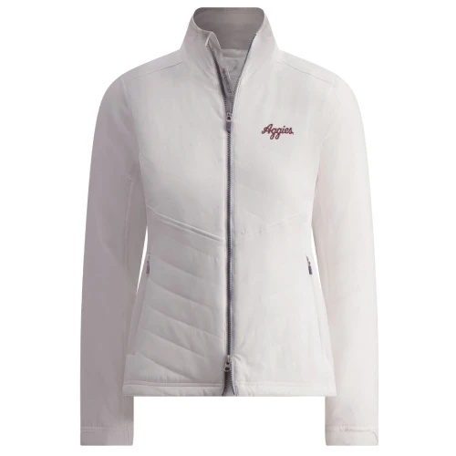 Zero Restriction Texas A&M Aggies white full zip quilted jacket