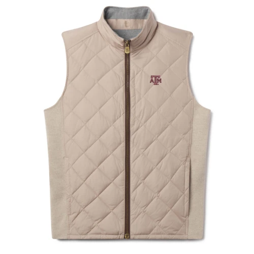 B. Draddy Texas A&M Aggies tan quilted full zip vest