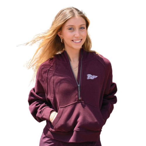 lululemon Texas A&M Aggies women’s maroon quarter zip pullover with small chest logo.