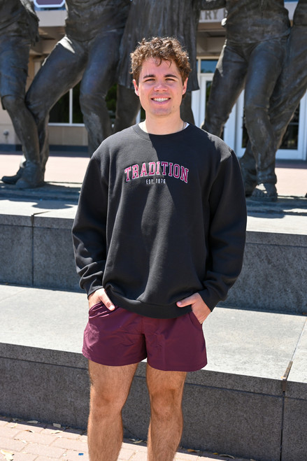 lululemon Men's Black Steady State Crew - Tradition Embroidered