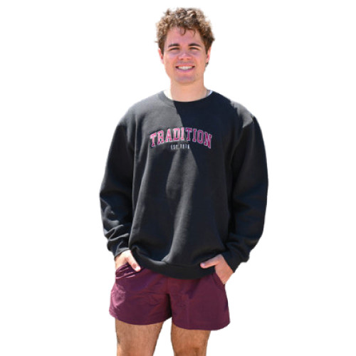 lululemon Men's Black Steady State Crew - Tradition Embroidered