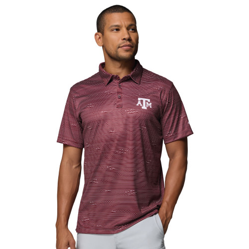 Columbia Men's Maroon Shark Fin Super Terminal Tackle Polo