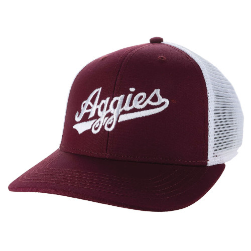 Legacy Maroon & White Aggies Script Cap