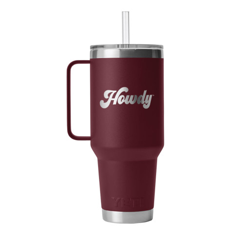 Yeti Maroon Howdy 42oz Rambler Straw Mug