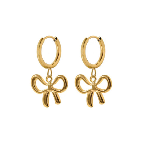 Linny Co. Texas A&M Aggies gold hoop earrings with bow charm detail