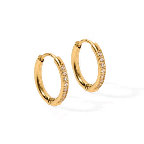 Linny Co. Gold CZ Huggie Hoop Earrings