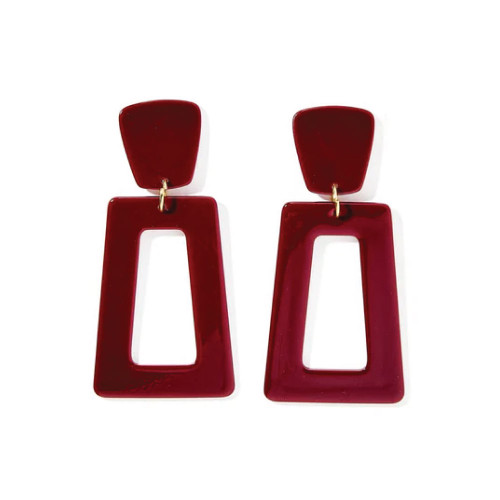 Linny Co. Texas A&M Aggies maroon geometric drop earrings