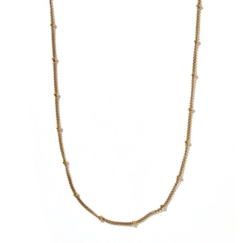 Linny Co. Gold 18" Beaded Station Necklace