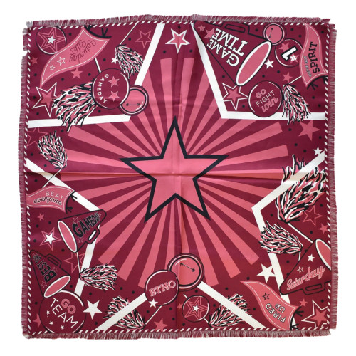 Saturday Silks Texas A&M Aggies maroon square scarf with star centerpiece and graphic pattern