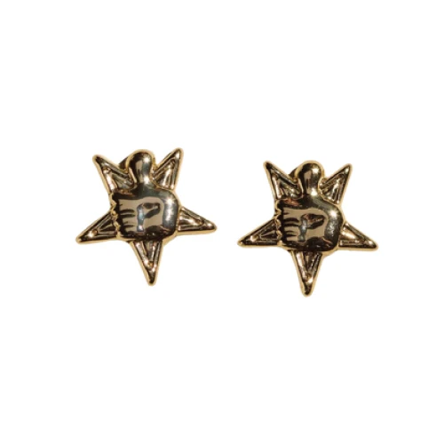Nickel & Suede Texas A&M Aggies gold starburst stud earrings with logo center