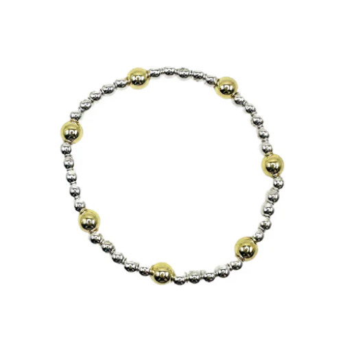 Coco’s Beads & Co. Texas A&M Aggies silver beaded bracelet with gold accent beads