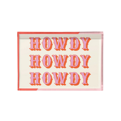 Tart By Taylor Texas A&M Aggies rectangular tray with repeated Howdy text design