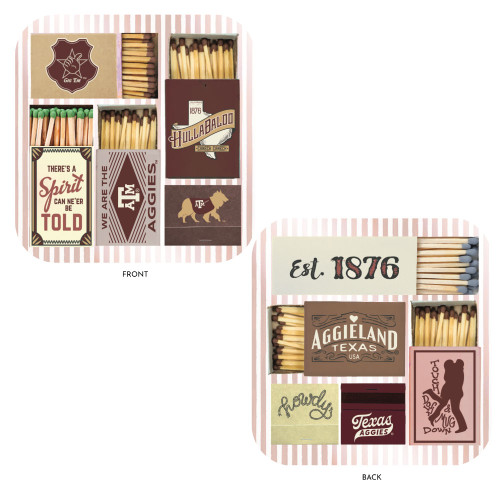 Tart By Taylor Texas A&M Aggies matchbook style coaster set with assorted graphic designs