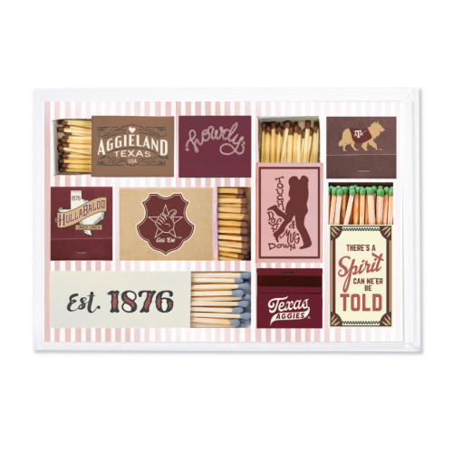 Tart By Taylor Texas A&M Aggies rectangular tray with matchbook collage graphic design