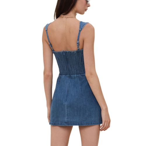 denim pocket dress Maxi Denim Dress for Tall Women in Rinse Wash S / Tall / Rinse Wash