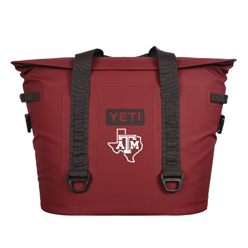 YETI Texas A&M Aggies maroon soft cooler tote with durable handles and Texas A&M logo on the front