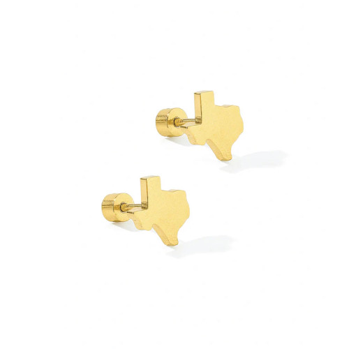 Linny Co. Gold Big Texas Screwback Stud Earrings