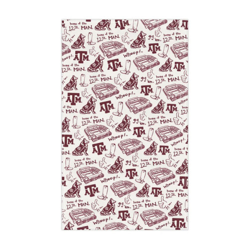 Victory Lap Texas A&M Aggies paper guest towel napkins featuring all over Texas A&M themed icons in maroon