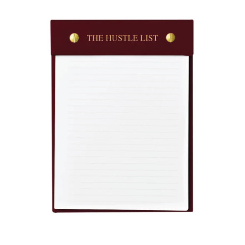 Victory Lap Texas A&M Aggies notepad featuring “The Hustle List” title with lined writing space and maroon header