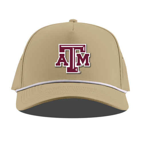 Branded Bills Texas A&M Aggies tan snapback hat featuring maroon Texas A&M logo on the front with structured crown