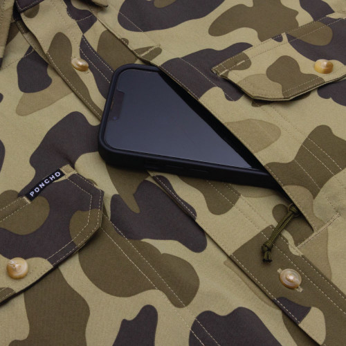 Poncho Cuernavaca Camo Short Sleeve Shirt - Maroon U