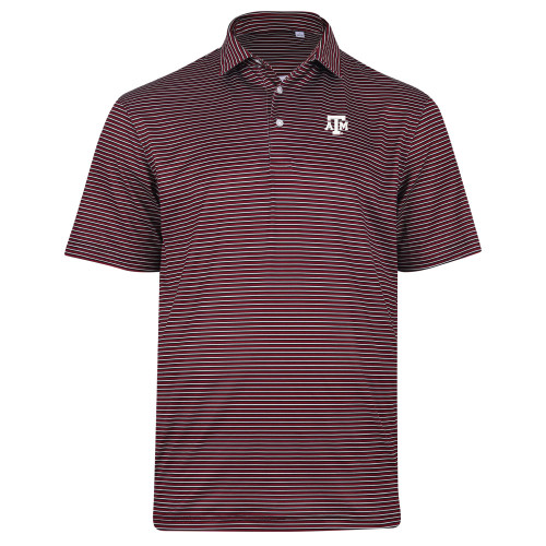 Full-Turn Maroon & Black Stripe A&M Polo