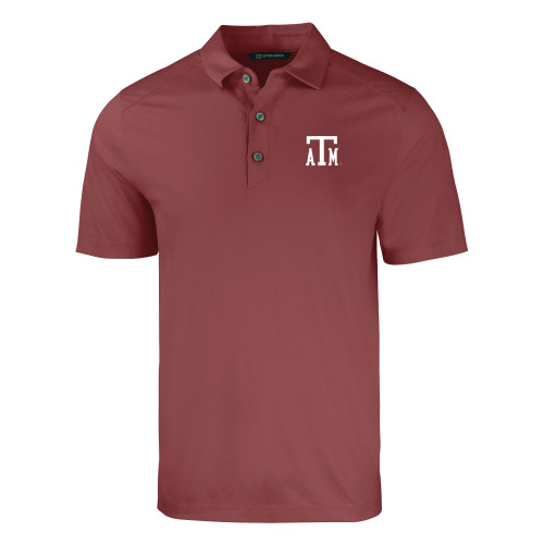 Cutter & Buck Texas A&M Aggies maroon men’s polo shirt featuring embroidered Texas A&M logo on the chest