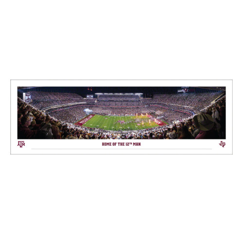 Blakeway Texas A&M Aggies panoramic stadium photo featuring Kyle Field during game day with crowd and field view