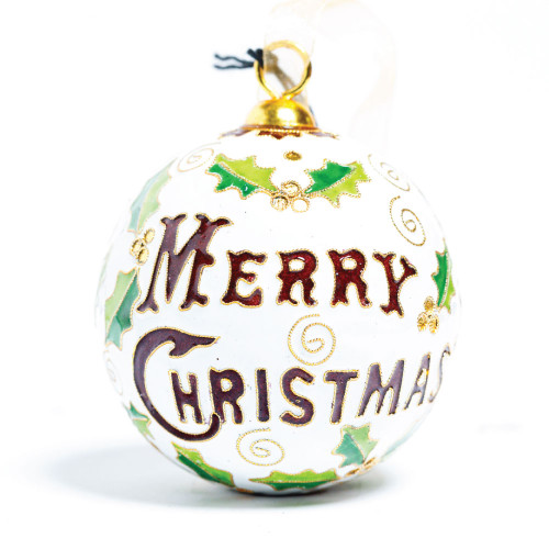 Kitty Keller White Texas A&M Merry Christmas Ornament