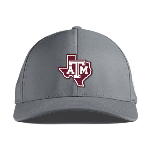 Branded Bills Texas A&M Aggies grey cap with ATM logo inside Texas state outline embroidered on the front.