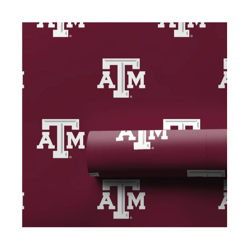 Aspen & Arlo Maroon Block A&M Logo 6 Foot Wrapping Paper