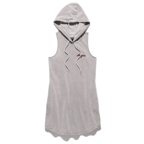 Flag and Anthem Texas A&M Aggies grey sleeveless hooded dress featuring embroidered Aggies script on the chest
