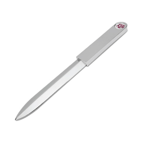 Jardine Texas A&M Aggies letter opener featuring sleek silver design with Texas A&M logo detail on handle