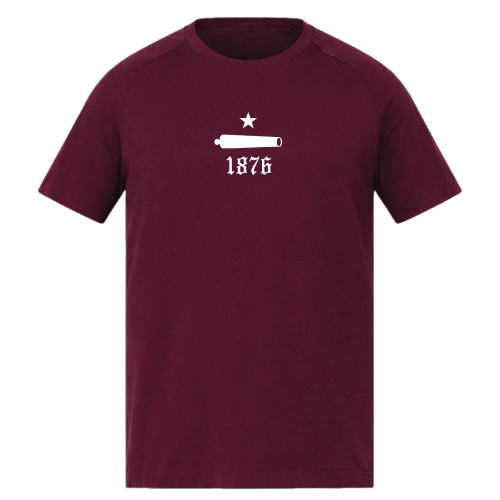 lululemon Texas A&M Aggies Metal Vent Tech short sleeve maroon shirt with cannon 1876 graphic on front