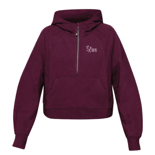 lululemon Texas A&M Aggies maroon Scuba half zip hoodie with Est 1876 chest detail.