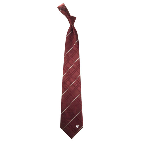 Eagles Wings Texas A&M Aggies maroon necktie featuring a diagonal stripe pattern and a small embroidered ATM logo near the tip. Texas A&M tie. Texas A&M graduation gift.  Aggies maroon tie. A&M alumni gift. Eagles Wings.