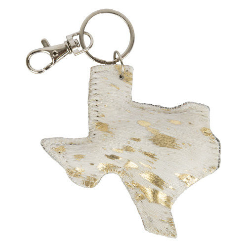 Texas Speckled Metallic Leather Keychain Clip