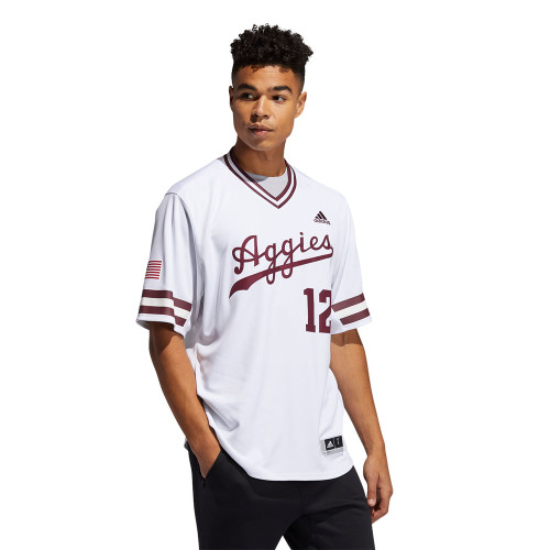 adidas Texas A&M Mens Baseball Jersey